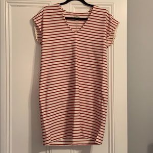 J Crew Stripe Red and White Dress